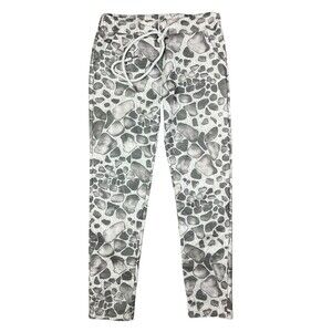 L 'organic Rags Pull-On Pants Joggers  XS White Boulder Drawstring Made in Italy
